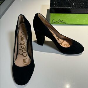 Sam Edelman Stillson Black Suede Chunky Heel Shoes Pumps Women’s 5.5M